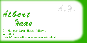 albert haas business card